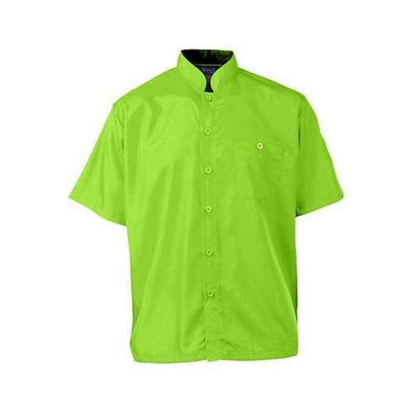 Kng Small Men's Active Lime Green Short Sleeve Chef Shirt 2126LMBKS